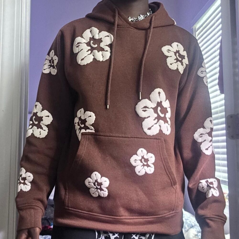 Denim-tears Men's Brown and Burgundy Hoodie